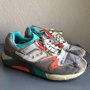Saucony Packer Grey Teal Orange Sneaker